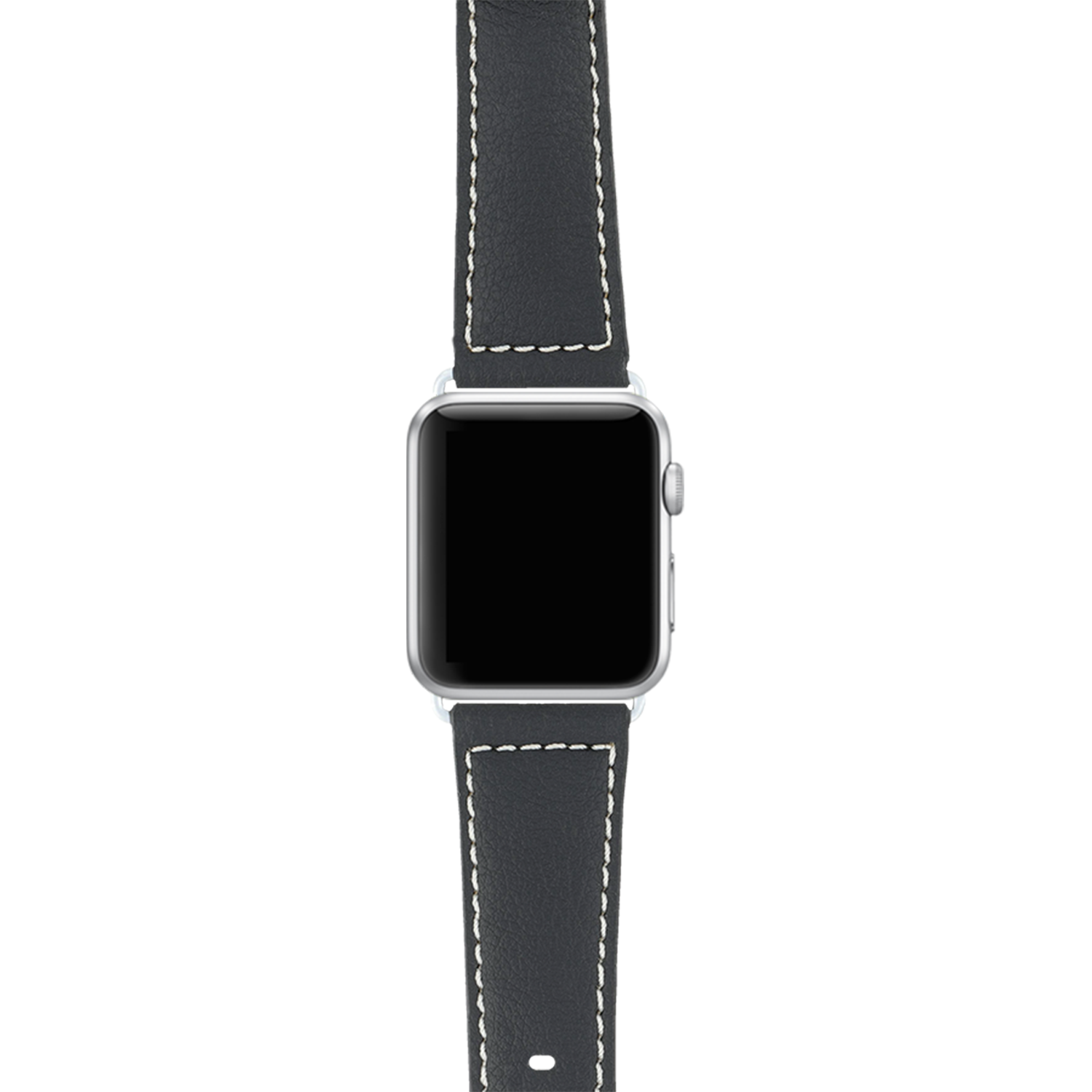 Apple Watch Band schwarz mit Kontrastnaht aus veganem Ananas-Leder